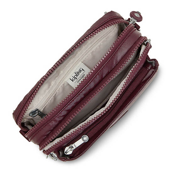 Kipling Abanu Multi Metallic Convertible Crossbody Bag Bags Burgundy Lacquer | AU 2038FD